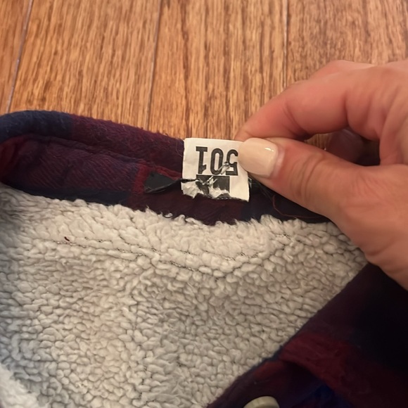 Ambiance Red & Blue Sherpa Lined Flannel Women’s Size Large - Picture 7 of 8